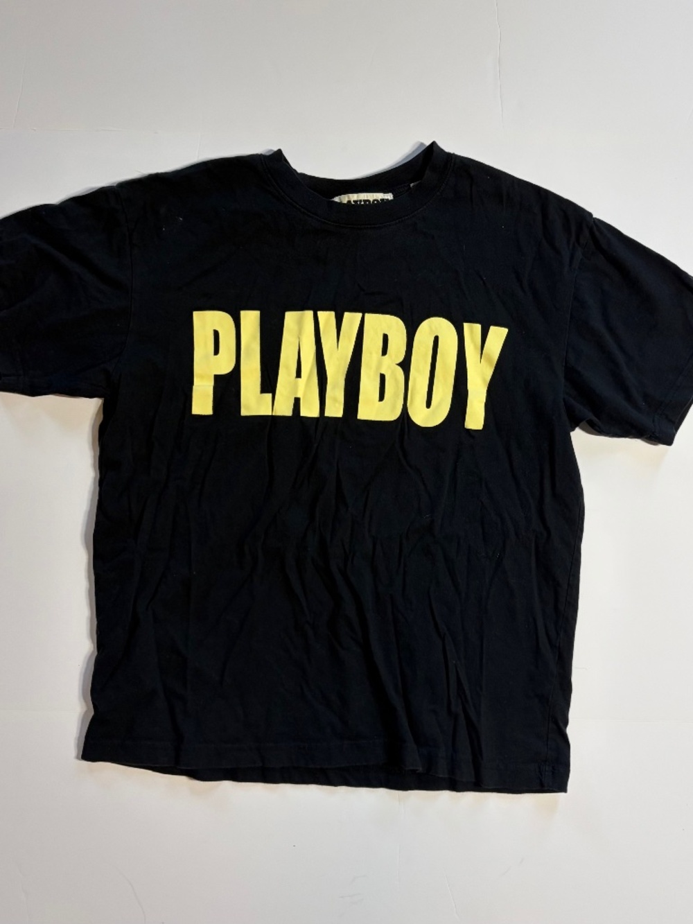 PacSun Playboy Black T-Shirt With Yellow Playboy Logo Men’s Medium